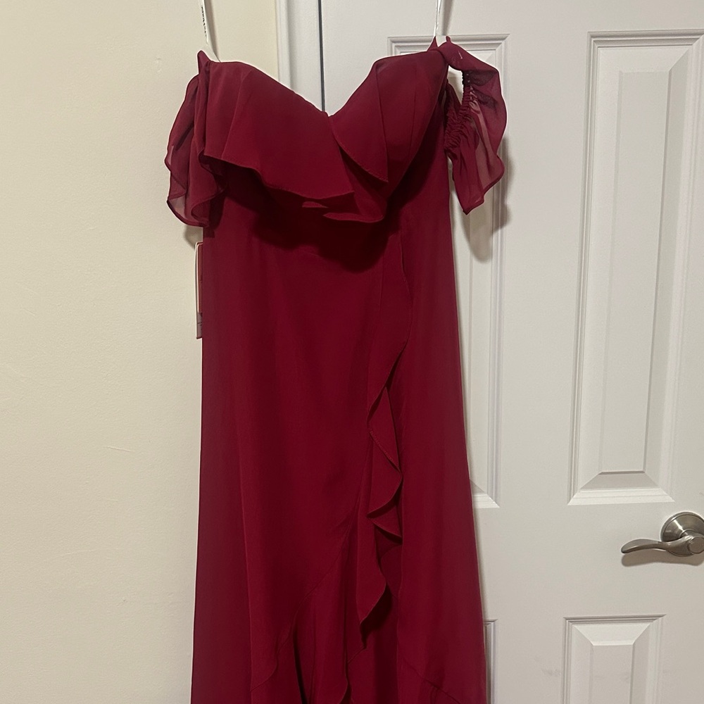 JJ’s House Burgundy Off-Shoulder Dress NWT